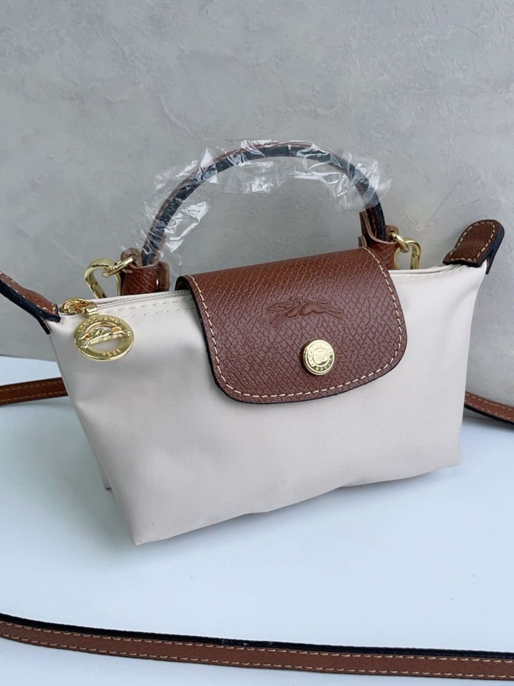 Longchamp Cream Mini Crossbody Bag